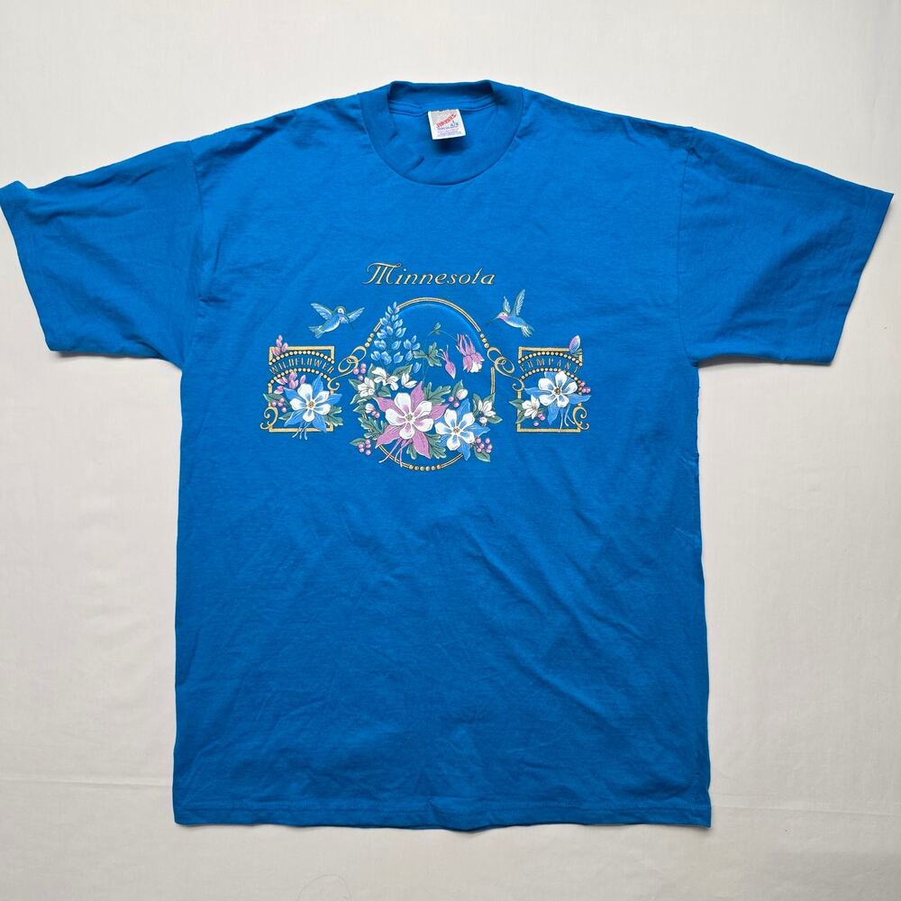 Vintage Shirt Minnesota Washington Large Flower Graphic Nature Tee